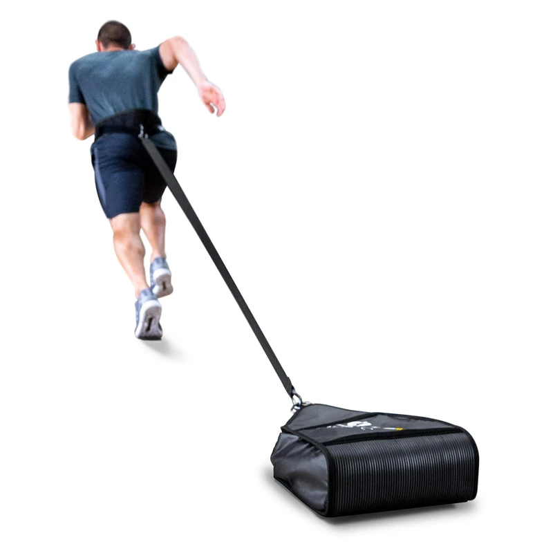 SKLZ Speed Sac, Variable-Weight Resistance Sled Trainer, Strength Training Equipment, Adjustable Leash & Waist Belt, Black, 4.54-13.6kg