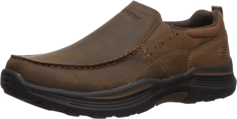 Skechers Men's Expended-Sevenoleather Leather Slip on Moccasin