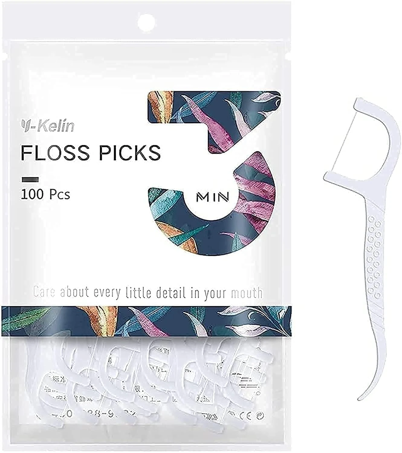 Y-Kelin Dental Floss-100 Pcs Dental Floss Toothpick,Teeth Stick,Tooth Picks,Floss Picks,Teeth Cleaning (100 Count (Pack of 1), No Flavor