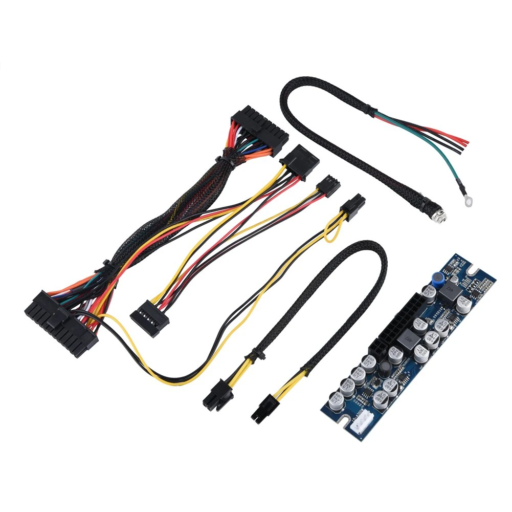 Bewinner 300W Power Supply Module for Mini-ITX and 1U Case PC PSU DC 12V Input 300W Computer Power Supply Module with 24Pin Connect/AUX/SATA Cable