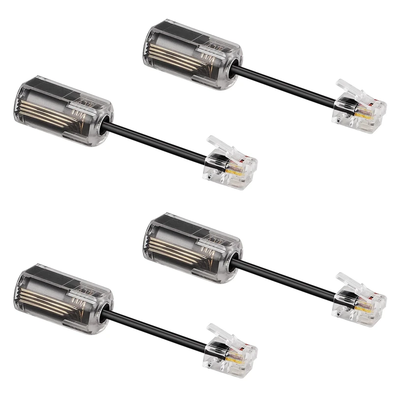 Uvital Telephone Cord Detangler, Anti-Tangle Telephone Handset Cable 360 Degree Rotating Landline Swivel Cord Untangler Black (4 Pack)