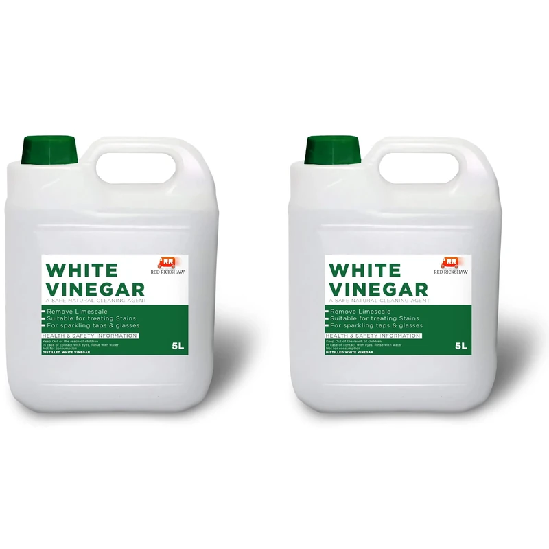 White Vinegar for Cleaning - Distilled White Vinegar- 5 Litre Bottle - Produced in The UK,5 l (Pack of 2)