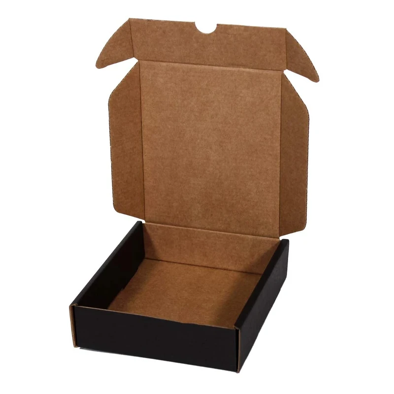 Only Boxes, Black Cardboard Box for Postal Shipping, Self-Assembly Box Ideal for Gift, Sturdy Cardboard Box, Size S, 13 x 16 x 4 cm, 20 Units