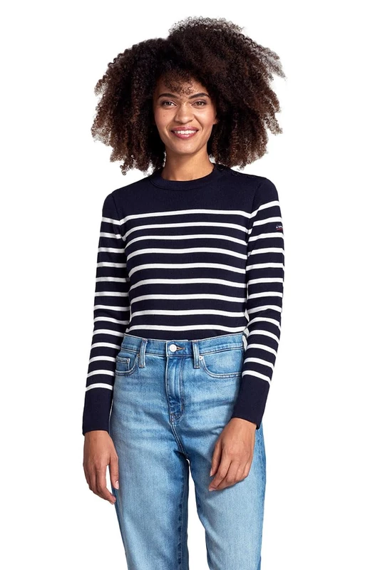 Armor Lux Women's 77280 Jumper, Multicolour (Rich Navy/Milk 3jc), X-Large (Size: 5)