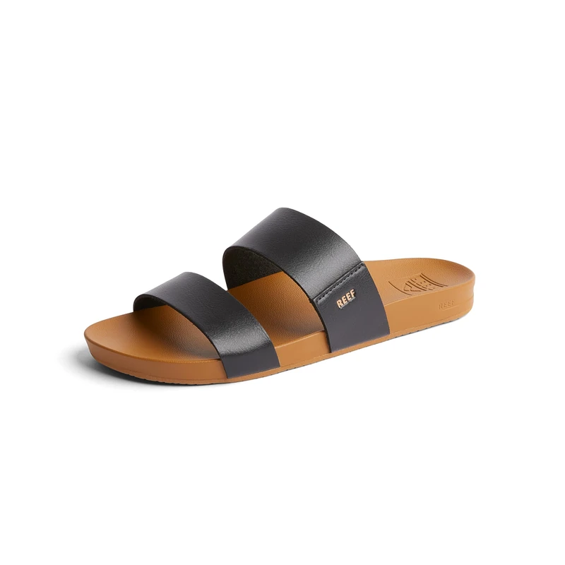 Reef Women's Cushion Vista Slide Sandal, Black Natural, 3 UK
