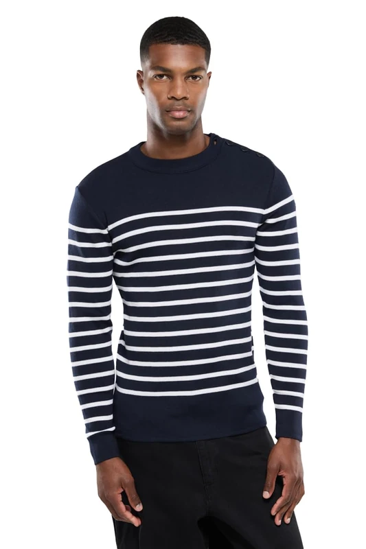 Armor Lux Men's 75953 Jumper Not Applicable, Multicolour (Navire/Milk 6tq), X-Small