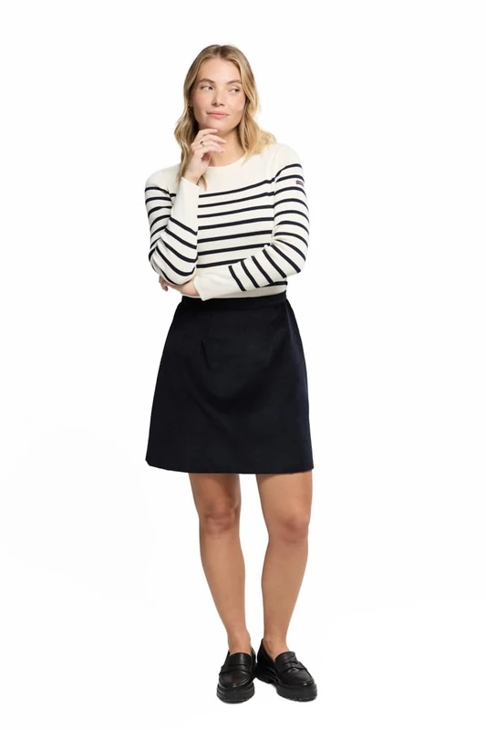 Armor Lux Women's 77280 Jumper, Multicolour (Milk/Rich Navy 4fq), XXX-Large (Size: 7)