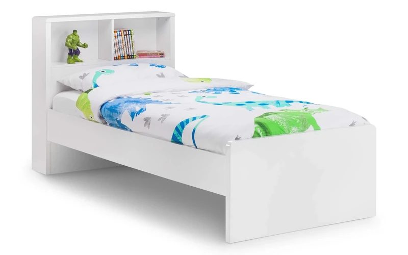 Julian Bowen Manhattan Bookcase Bed - White High Gloss Painted Beds