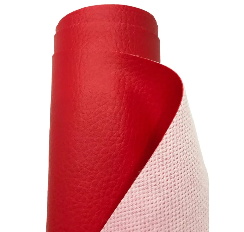 A-Express Grained Faux Leather Fabric Waterproof Heavy Duty Leatherette Vinyl Leathercloth Upholstery Textured Material - Red 1 Metre 100cm x 140cm