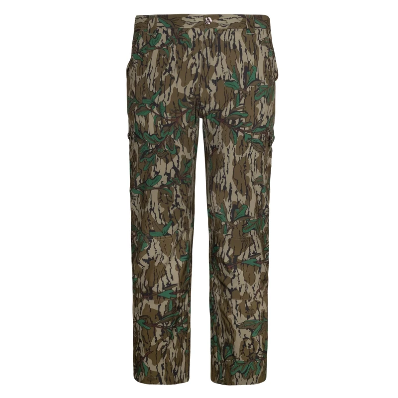 Mossy Oak Camo Lightweight Hunting Pants for Men Camouflage Clothing, Small, Greenleaf