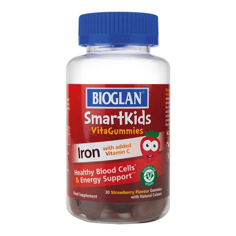 Bioglan SmartKids Iron Gummies with Vitamin C - 30 Strawberry Chews