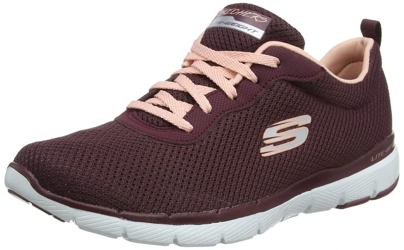 Skechers FLEX APPEAL 3.0-FIRST INSIGHT, Women’s Trainers, Red (Black Mesh/Rose Gold Trim Bupk), 3 (36 EU)
