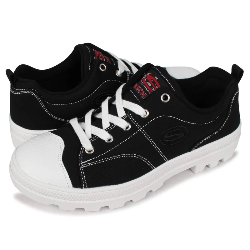 Skechers ROADIES TRUE ROOTS, Women's Low-Top Trainers, Black (Black Canvas/White Leather Trim Blk), 4.5 UK (37.5 EU)