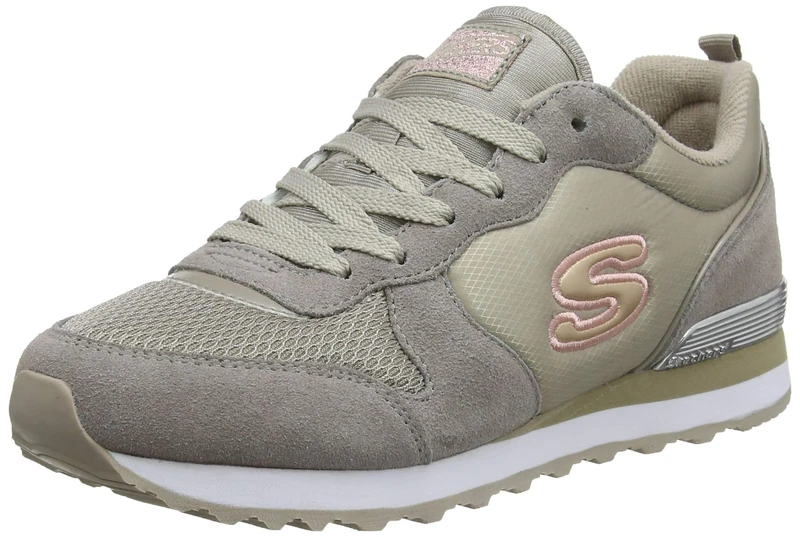 Skechers RETROS-OG 85-GOLDN GURL, Women's Low-Top Trainers, Beige (Natural Suede/Mesh/Nylon/Coral Trim Nat), 3 UK (36 EU)
