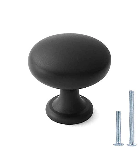 LONTAN 6 Pack Black Drawer Knobs Black Cupboard Knobs for Kitchen Door Cabinet Pulls Zinc Alloy
