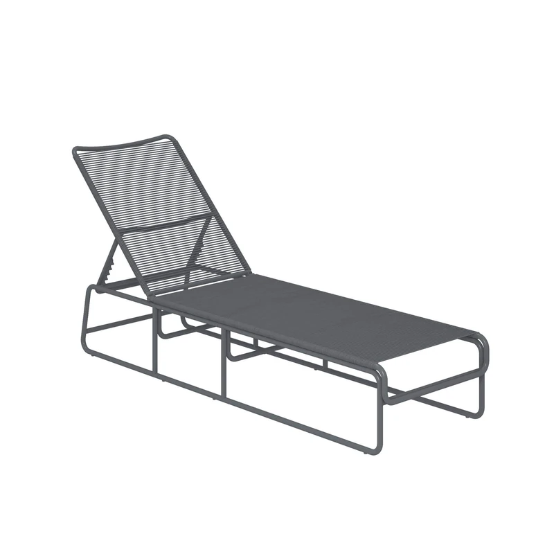 CosmoLiving by Cosmopolitan NYLA Outdoor Chaise beach Chair Lounge CHARCOAL - Image 1