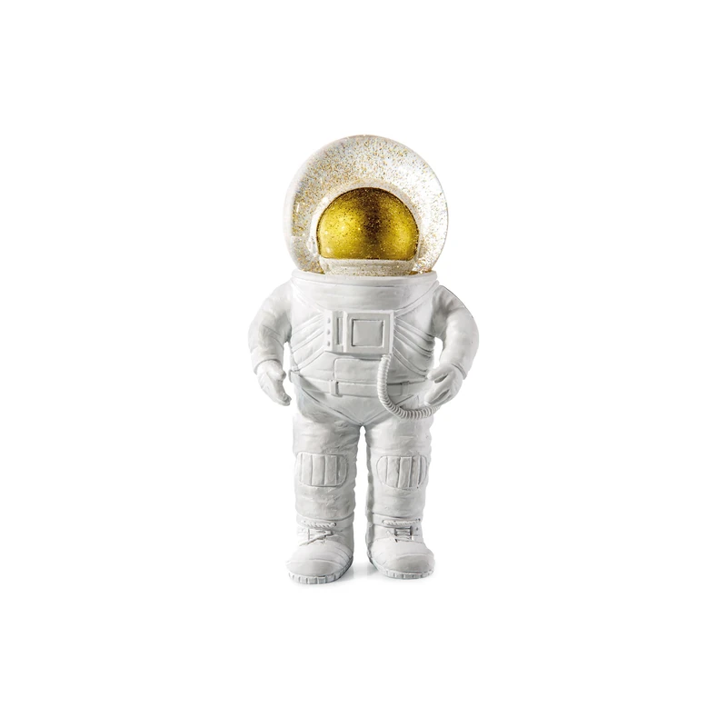 DONKEY Products Summerglobe The Astronaut, Schneekugel, Glitzerkugel, Dekoration, Glas, Polyresin, Weiß, Golden, 17 cm, 330441 - Image 1