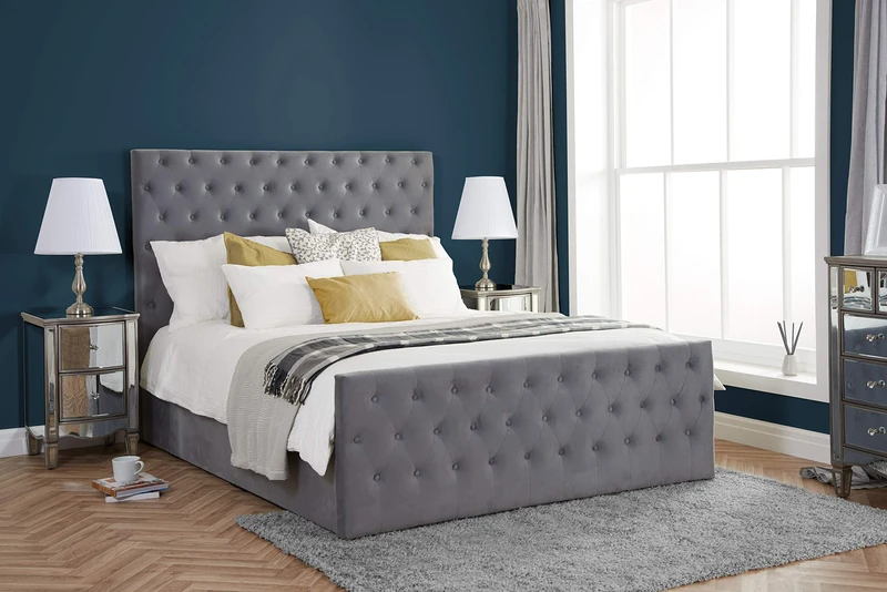 Birlea, Marquis Fabric Ottoman Storage Bed, Grey Velvet, 135cm