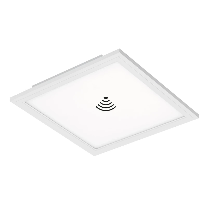 BRILONER Leuchten - LED Ceiling lamp - Panel with Motion Sensor, Ultra Flat, Ceiling lamp 12 W, 1300 lumens, Daylight Sensor, Square-Shaped, White, Plastic, 12 W, 29.5 x 29.5 cm (L x B)