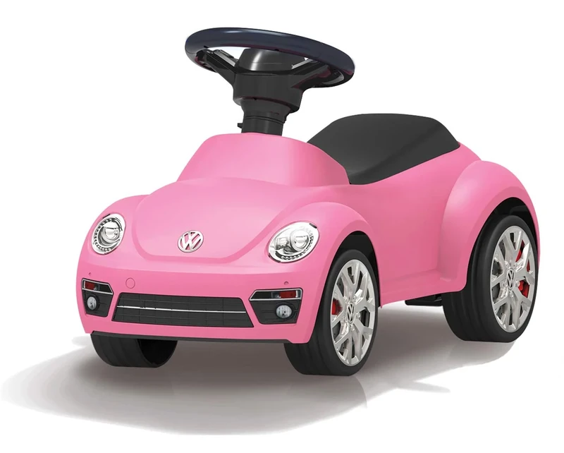Jamara 460406 460406-Push Car VW Beetle Tilt Prevention, Authentic Appearance, Horn on The Steering Wheel, Pink