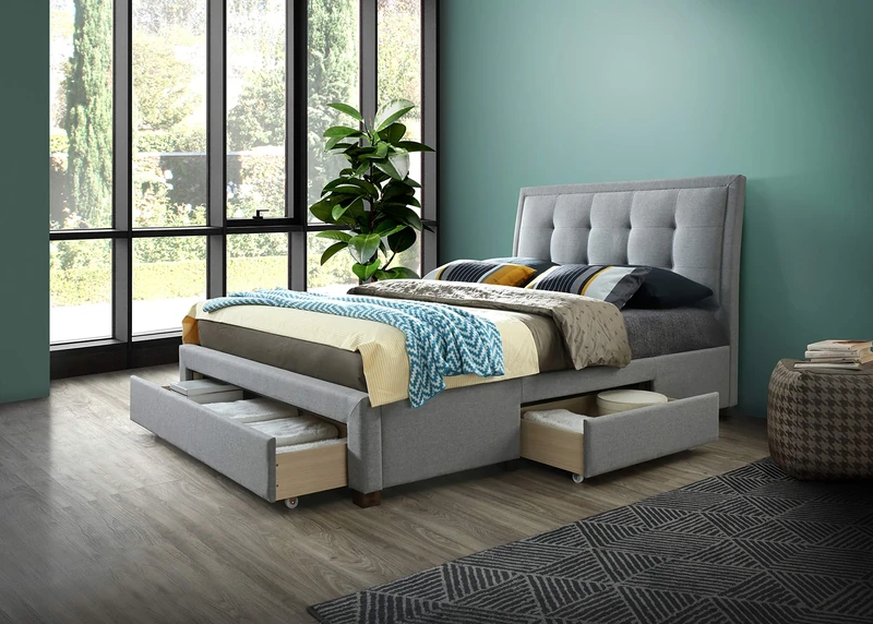 Birlea, 150cm Shelby Fabric Bed, Grey