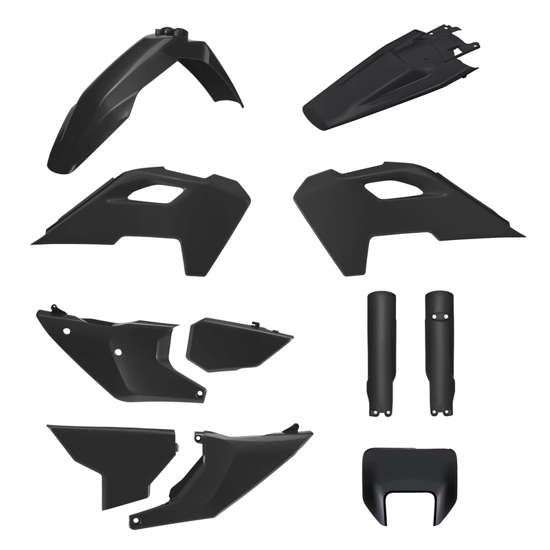 POLISPORT 91648 Complete Plastic Kit with Mask for HUSQVARNA TE/FE 24' - Perfect Fitting and OEM Quality for Off-Road Use, Black