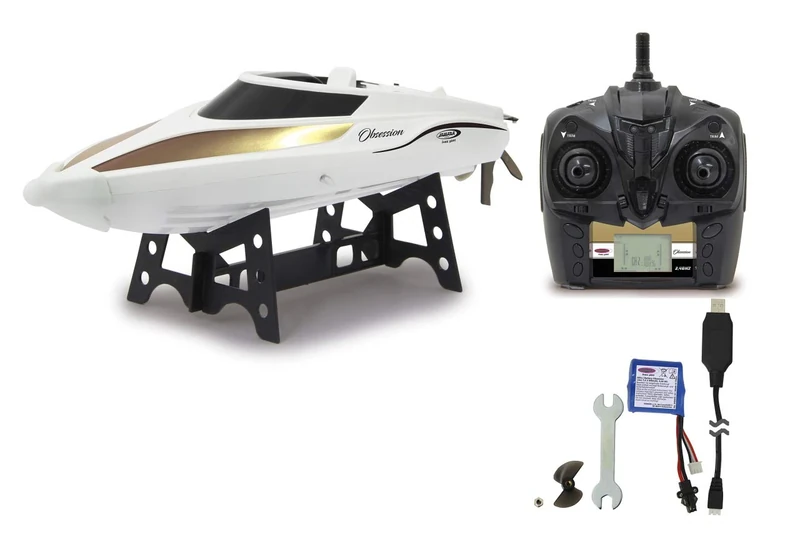 Jamara 040645 - Obsession Speedboot 2, 4G Li-Ion 7, 4V – Multiplayer, 180° Turn Back Function, Anti-Capsizing Function, 2 Turnfins, Safety Function