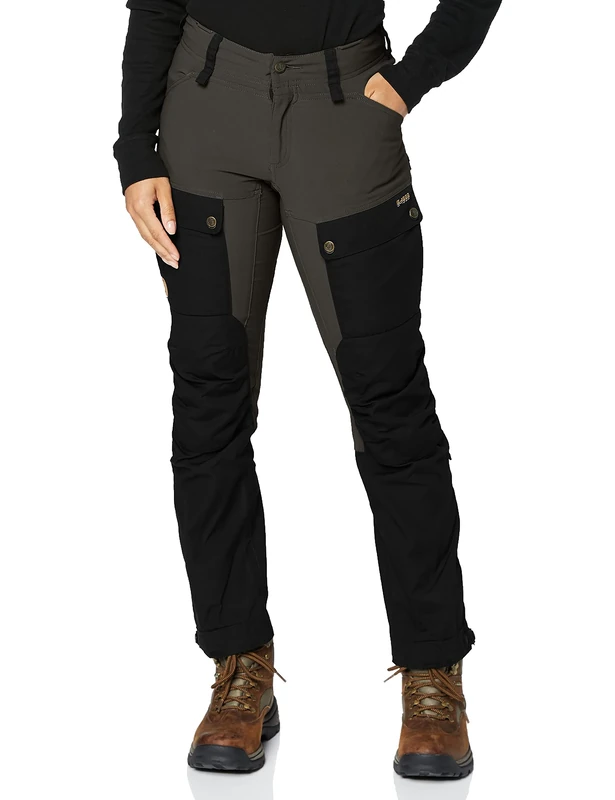 Fjällräven F89852S-550-018 Keb Trousers Curved, Women, Short, Black/Stone Grey, 40