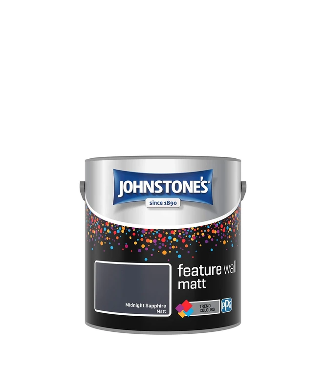 Johnstone's Feature Wall Matt Emulsion Paint - Midnight Sapphire 2.5L (Package May Vary)