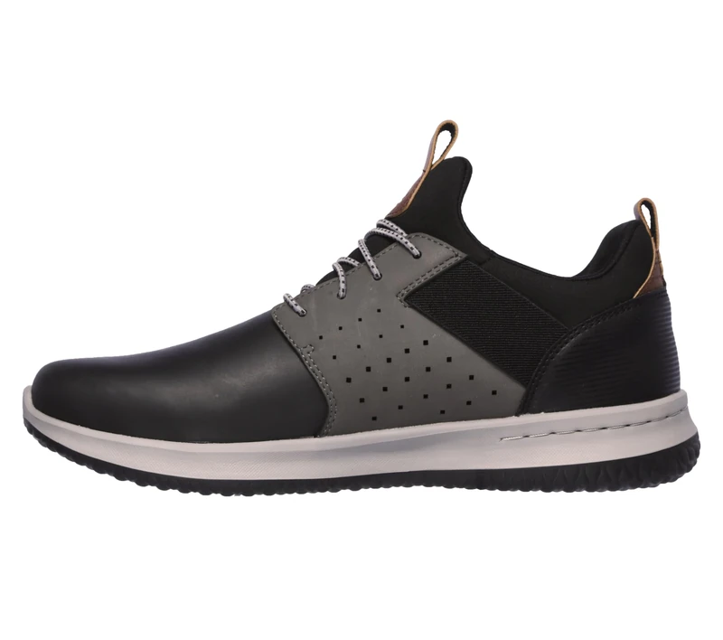 Skechers DELSON AXTON, Men's Delson Axton Trainers, Black (Black Gray Leather Bkgy), 6 UK (39.5 EU) - Image 1