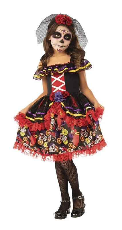 Rubies Dia de Los Muertos - Catrina Costume Catrinite De Luxe Inf 700895-M Black/White - Image 1