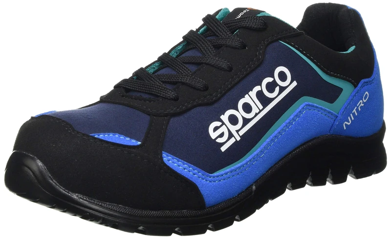 Sparco Unisex Adults Teamwork Scarpa Antinfortunistica Da Lavoro-Bassa PER Uomo E Donna-Nitro-S3 SRC Fire and Safety Boot, Nero/BLU, 5 UK