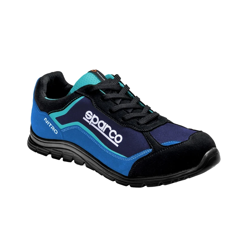 Sparco SPARCO TEAMWORK Scarpa Antinfortunistica Da Lavoro - BASSA PER UOMO E DONNA NITRO S3 SRC, Unisex Adults’ Fire and Safety Boot, NERO/BLU SPARCO, 2 UK (EU)