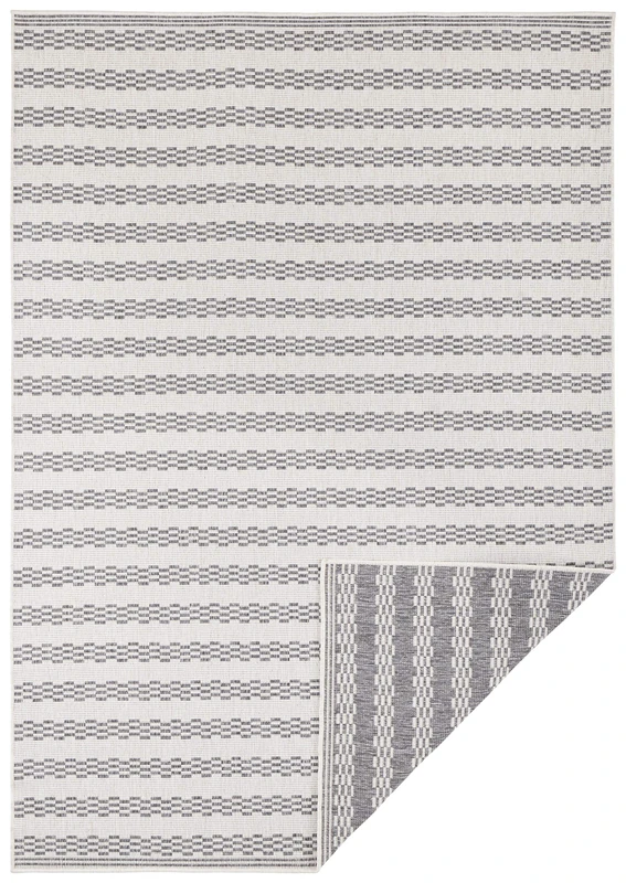 Freundin Home Collection In- & Outdoor Reversible Rug Oak Silver Cream Oak 120x170 cm Black, Cream