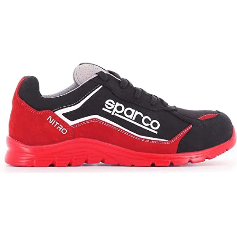 Sparco SPARCO TEAMWORK Scarpa Antinfortunistica Da Lavoro - BASSA PER UOMO E DONNA NITRO S3 SRC, Unisex Adults’ Fire and Safety Boot, ROSSO/NERO, 5 UK (EU)