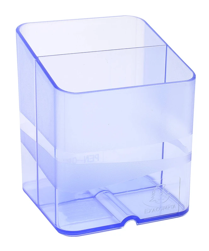 Exacompta - Ref 67710D - Linicolor Pen-Cube Pen Pot - 74 x 74 x 93mm, Modern & Space-Saving, 2 Distinct Sections for Pens & Pencils - Translucent Ice Blue - Image 1
