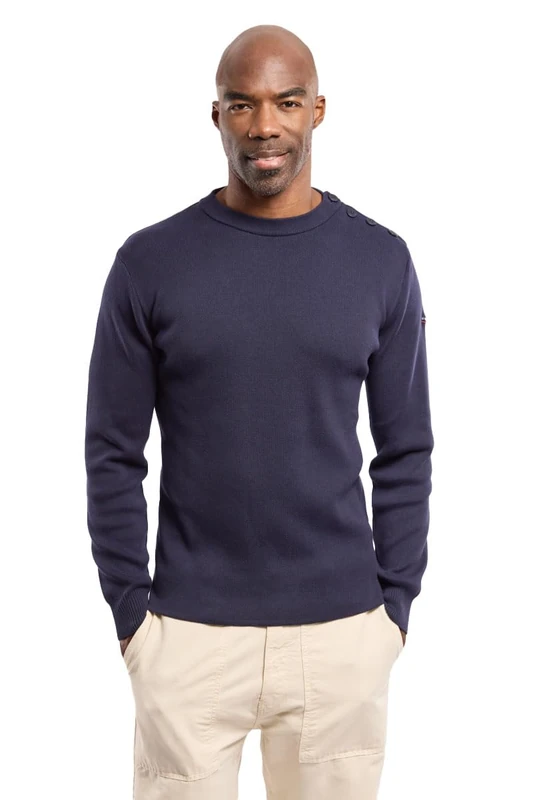Armor Lux Men's Groix Sweater, Navy Blue, Small