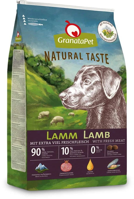 GranataPet Natural Taste Lamb, Dry Food for Dogs, Dog Food without Grains and No Added Sugar, Complete Food for Adult Dogs, 12 kg