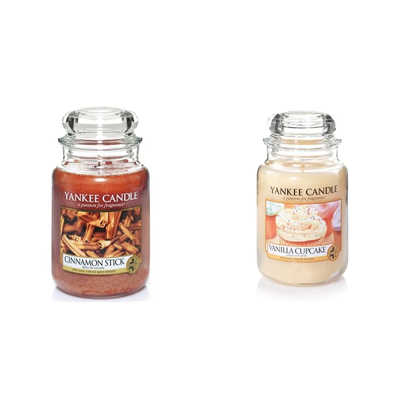 Yankee Candle Large Jar Candle, Vanilla Cupcake with Cinnamon Stick