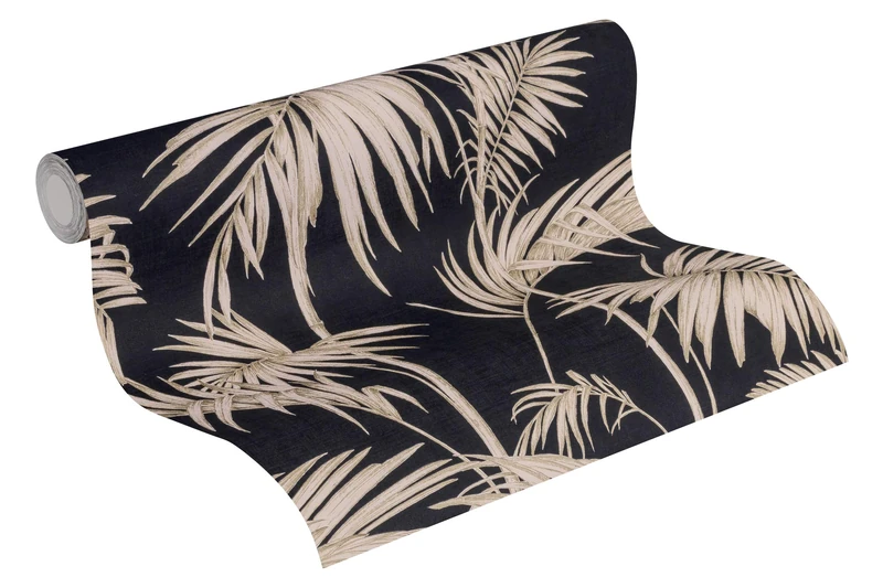 Livingwalls Palm Wallpaper Metropolitan Stories Non-Woven Lola - Paris 10.05 m x 0.53 m Pink Bronze Black Made in Germany 369191 36919-1