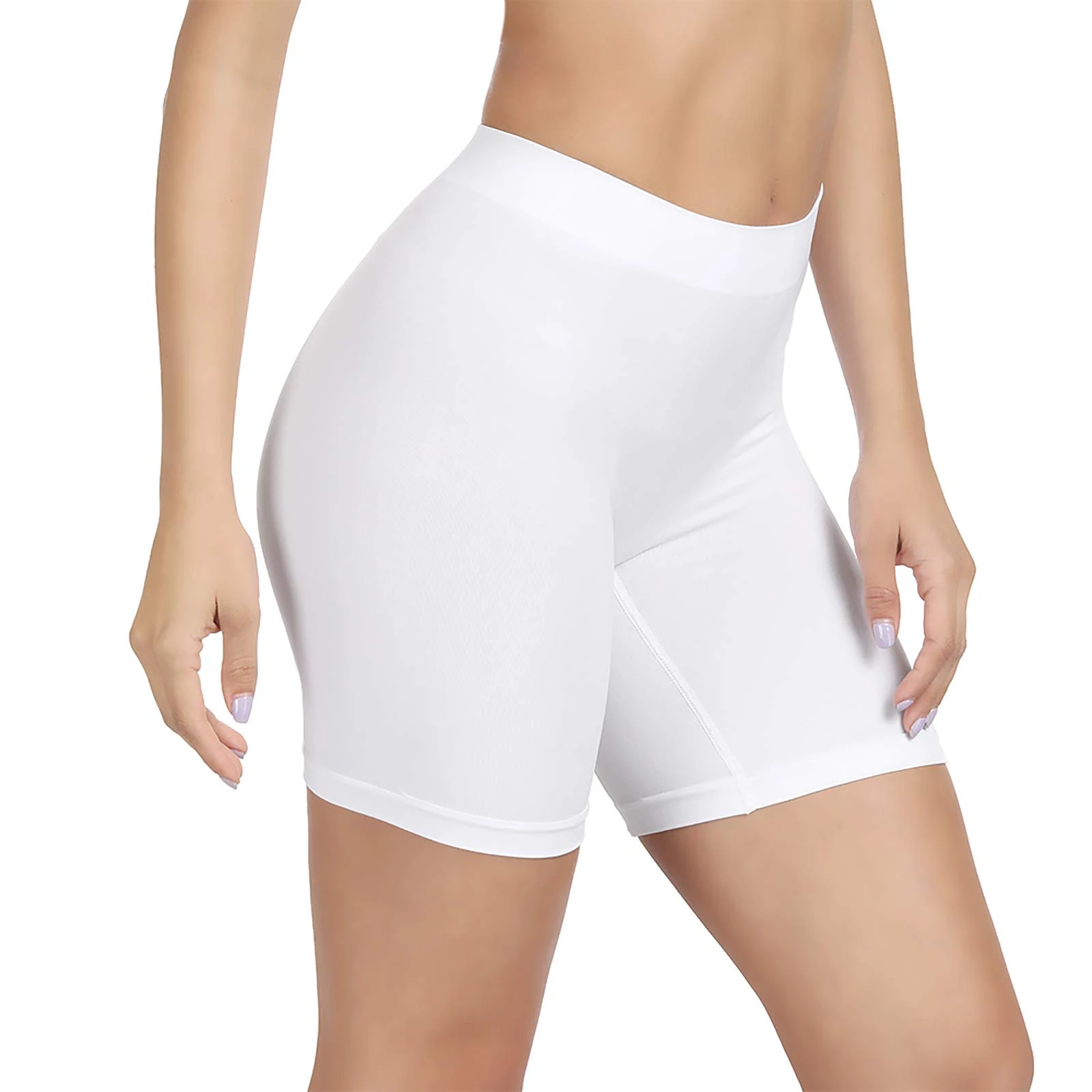 SIHOHAN Women Anti Chafing Shorts Slip Shorts for Under Dresses Seamless Boxer Underwear Boyshorts Panties Safety Long Briefs(White,XL)