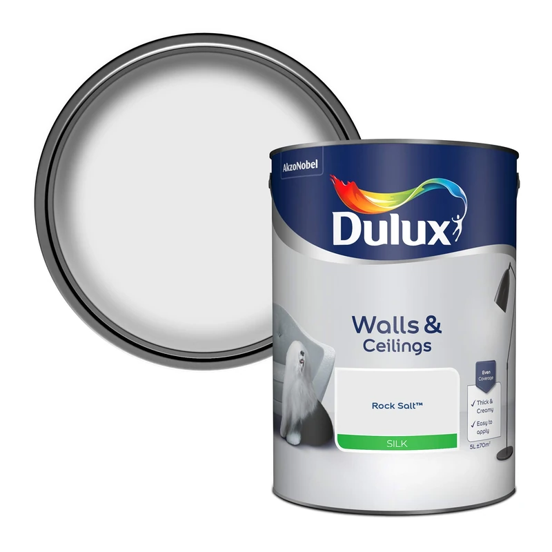 Dulux Walls & Ceilings Silk Emulsion Paint - Rock Salt - 5L