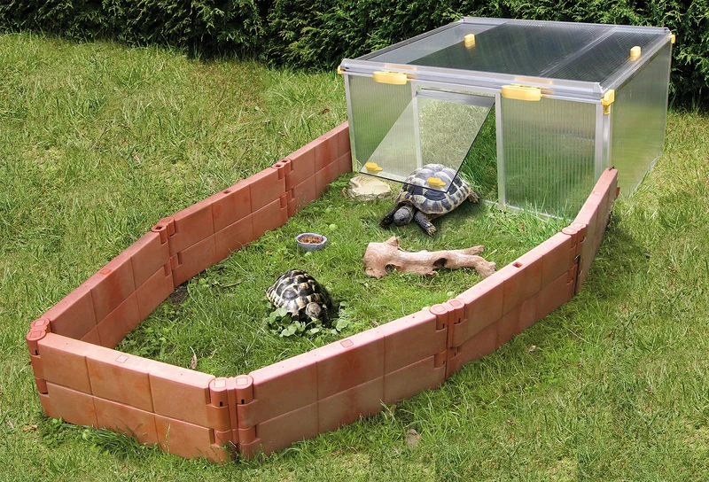 Juwel 20329 Tortoise Run (Terracotta, Accessory for Paula Tortoise House, Includes 14 Building Blocks, Easy Assembly, Run for Reptiles)
