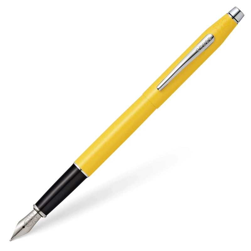 CROSS Classic Century Sunrise Yellow Pearlescent Lacquer Fountain Pen with Polished Chrome Appointments