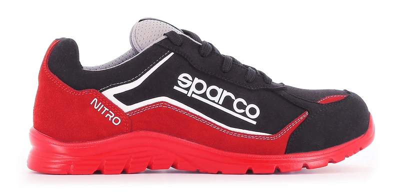 Sparco SPARCO TEAMWORK Scarpa Antinfortunistica Da Lavoro - BASSA PER UOMO E DONNA NITRO S3 SRC, Unisex Adults’ Fire and Safety Boot, ROSSO/NERO, 12 UK (EU)