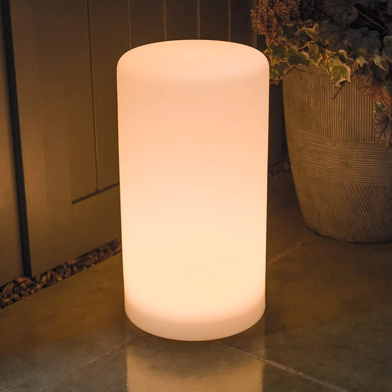 Shapelights® Indoor Outdoor USB Chargeable Solar Powered Colour Changing Mood Lights - Cylinder 45cm