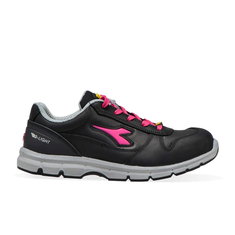 Diadora Men's Run II Low S3 SRC ESD Track Shoe, Black/Fucsia Red, 3 UK