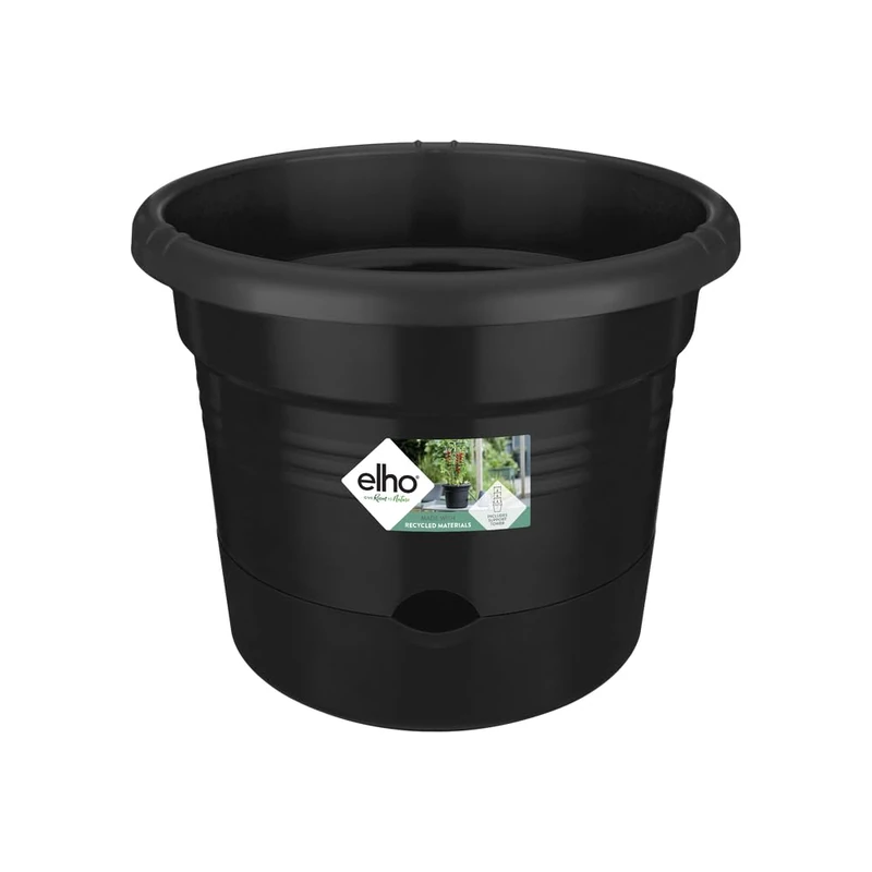 elho Green Basics Tomato Pot 33 - Flower Pot for Outdoor & Grow your Own - Ø 33.5 x H 26.0 cm - Black/Living Black