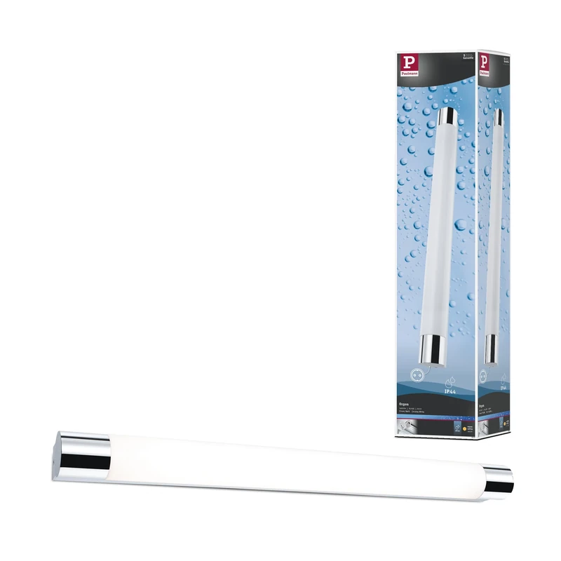 Paulmann 79713 LED Ceiling luminaire Mirror luminaire Orgon incl. 1x10.5 watt IP44 Ceiling lamp Chrome, White Living Room lamp Metal, Acrylic Hallway lamp 3000 K