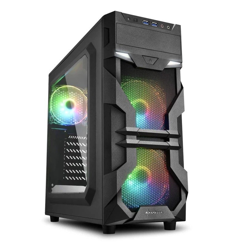 Sharkoon VG7-W RGB Black Mid Tower Case (M-ITX/M-ATX/ATX),4044951026869